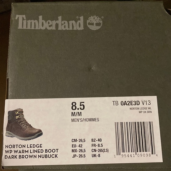 NWT Timberland Norton Ledge Warm-Lined Waterproof Boots Size 8.5 - Picture 12 of 13